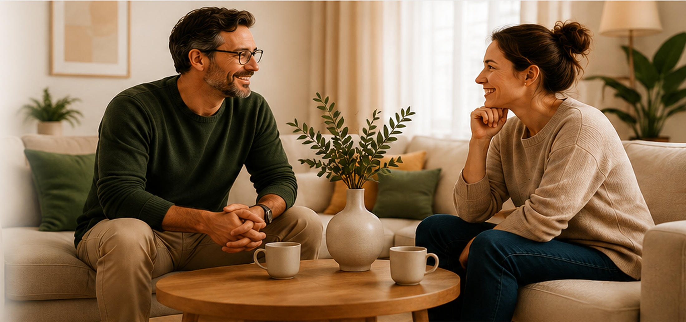Mann und Frau im Gespräch